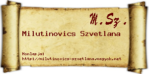 Milutinovics Szvetlana névjegykártya